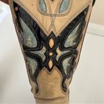 Vintage Miss Capezio Beige Blue Butterfly Leather Cowboy Boots Britney Spears Tan Size 8.5 Photo 13