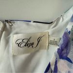 Eliza J  Twist Front Satin Gown Blue Floral 8 Photo 4