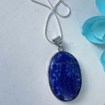 925 Sterling Silver Blue Lapis Lazuli Necklace Handmade Gemstone womens Jewelry Photo 1