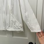 Athleta  Packable White Perforated Windbreaker Rain Hooded Jacket - Size Small Photo 6