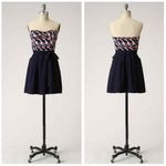 Anthropologie Maeve • Signal Flag Dress strapless mini sundress red white blue Photo 9