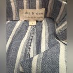 Cloth & Stone Anthropologie  Linen Blend Pants Wide Leg Pull On Split Hem Large Photo 2