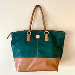 Dooney & Bourke  | Large Genuine Leather Green O Ring Shoppers Tote Photo 0