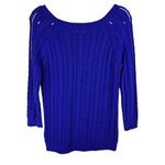 American Eagle American Eagle Womans Sweater Sz M Pull Over Royal Blue Open Textured Knit Photo 1
