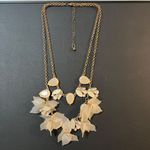 Womens Necklace Elegant Double Strand Shell with Crystal Accents Pink Photo 1