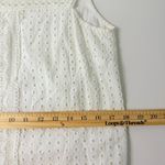 Solitaire  White Shift Eyelet Lace Sleeveless White Lined Casual Cotton Dress S Photo 7