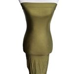 Akira  Tube Top Bodycon Midi Dress Olive Green Size Small Photo 6