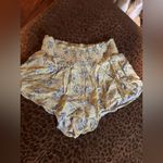 Garage  Light Yellow Floral High Waist Shorts Photo 1
