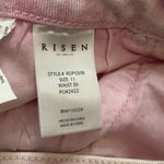 Risen  HIGH RISE WIDE LEG JEANS WOMENS 11/30W STRETCH DENIM RAW HEM Pink NWT Crop Photo 6