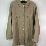 Classiques Entier  Womens 100% Linen Tunic Top Size M Beige Oversized Lagenlook Photo 0