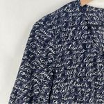 CAbi Te Amo Love Cursive V-Neck Lightweight Long Puff Sleeve Blouse Peasant XS Photo 3