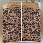 Vintage Tan Black Leopard Print Wrap Scarf with Gold Dot Bead Details Brown Photo 1