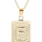 Initial “F” Pendant Necklace Gold Letter Photo 0