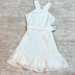 Ciebon Women XS White Lace Patchwork Floral Criss Cross Neck Dress Cottagecore Photo 0