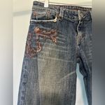 Vintage American Eagle Embelished Straight Leg Jeans Stretch Bohemian Blue Size 4 Photo 3