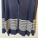 Ralph Lauren Lauren Ralph‎ Lauren Women's 1X Navy Blue Striped Button Silk Cardigan Sweater Photo 2