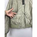 BLANK NYC Quilted Bomber Jacket Women’s M Green Snap Front Puffer Photo 8