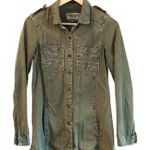 Zara Trafaluc Women's Olive Green Military Jacket XS Streetwear Tan Photo 0