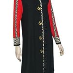 Antonella Preve Vintage 80’s Size L Black Red White Cotton Knit Abstract Dress Size L Photo 2