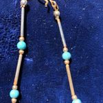 Turquoise and Gold Sand Dollar Sea Shell Earrings and Necklace Beach Ocean Coast Photo 4