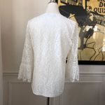 Karl Lagerfeld Ivory Lace Trumpet Sleeve Top S Photo 9