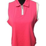 Nike  Golf Dri Fit Large L Hot Pink Sleeveless Polo Partial Zip Photo 0