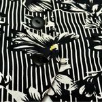 Julie Francis Vtg Black White Daisy Silk Women Sz 8 Short Sleeve Fitted Jacket Photo 4