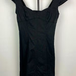 Urban Outfitters Black Linen Blend Sweetheart Fitted Mini Dress Photo 0