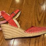 Franco Sarto Coral Red Suede Wedge Sandal Size 8M *Excellent Condition Photo 0