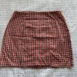 Aeropostale Orange Brown Plaid Skirt  Photo 0
