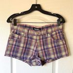 EB Denim Portman Shorts Plaid Low Rise Prairie Sunset Size 25 NWT Yellow Photo 0