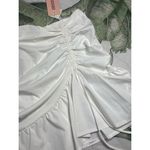 Missguided White Poplin Side Ruched Mini Skirt Flounce Ruffle Hem Size 14 XL Photo 2