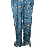 Carolina K Pant Floral Jacquard Jumpsuit Pantsuit Medium Blue Photo 6