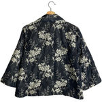 Tommy Bahama Silk Floral Print Bolero Jacket Women's Medium Black Ivory Blazer Photo 1