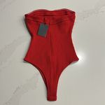 NBD  Zhora Red Ribbed Straoless Bodysuit 0145 Photo 7