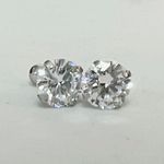 Silver Diamond Stud Post Earrings Jewelry 💎 Photo 0