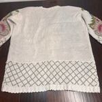 Cullinane Hand Knit Vtg 80s Sweater Floral Button Up VNeck 3d Women’s Sz MED Photo 5