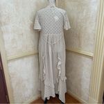 Free People  Bring The Romance Midi Maxi Cotton Dress Neutral Sz XS oversized Photo 9