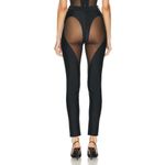 Mugler Tulle Stretch Leggings in Black & Black 38 New Womens Pants Trousers Size undefined Photo 1