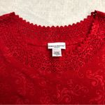 Rebecca Malone  womens 1x red textured embroidered top Photo 5