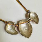 Orange green and burgundy enamel swirl statement necklace Photo 7