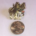 Independent Order of Odd Fellows Daughters of Rebekah Horse Team Enamel Pin Brown Photo 2