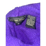 Jeanne pierre Purple Long Sleeve Turtleneck Wool & Angora Cable Knit Sweater Si Photo 3