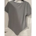 MANGOPop V-Neck Bodysuit‎ Short Sleeve Casual Top Gray XL Photo 3
