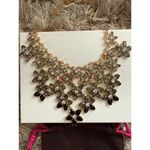 Kate Spade  New York Ombre Bouquet Floral Bib Necklace Grey Gold Photo 2