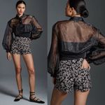 Anthropologie  Maeve The Colette Shorts in Black Floral Sz.25‎ Petite NWT Photo 1