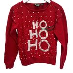 Vintage Trimmings HO HO HO Christmas Sweater Size S Sequins Snowman Ugly Party Red Photo 0