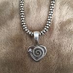 Silpada Sterling Silver Heart Pendant Popcorn Necklace S1516 N1106 Retired HTF Photo 1