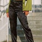 LIONESS NEW St Germain Pants Satin Black Floral High Rise Straight Leg Medium Photo 0