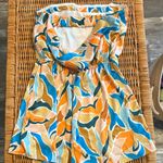 Lulu's Multicolor Strapless Romper Orange Photo 2